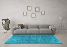 Machine Washable Persian Light Blue Traditional Rug in a Living Room, wshtr3774lblu