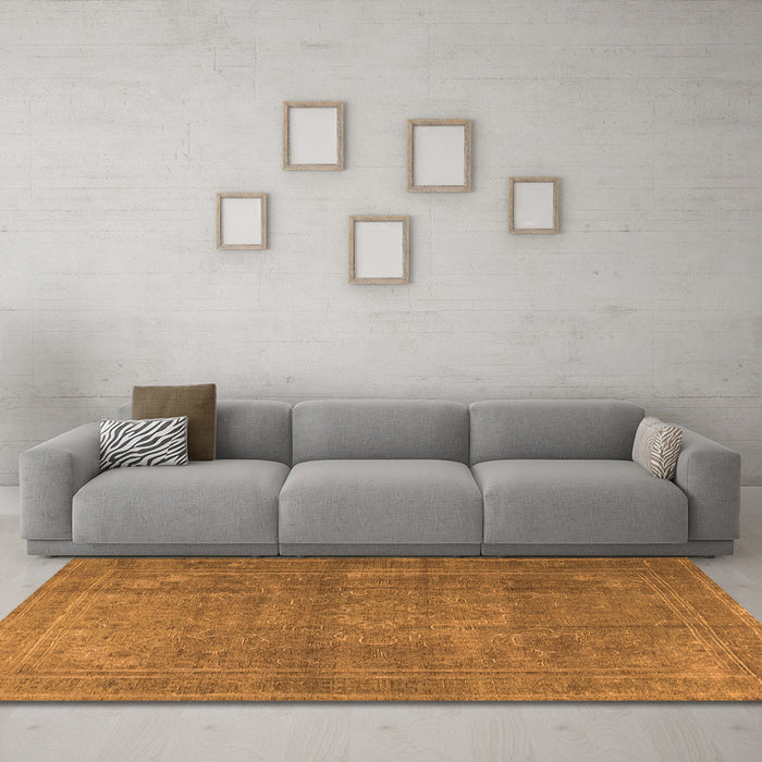 Machine Washable Persian Orange Traditional Area Rugs in a Living Room, wshtr3774org