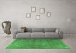 Machine Washable Persian Emerald Green Traditional Area Rugs in a Living Room,, wshtr3774emgrn