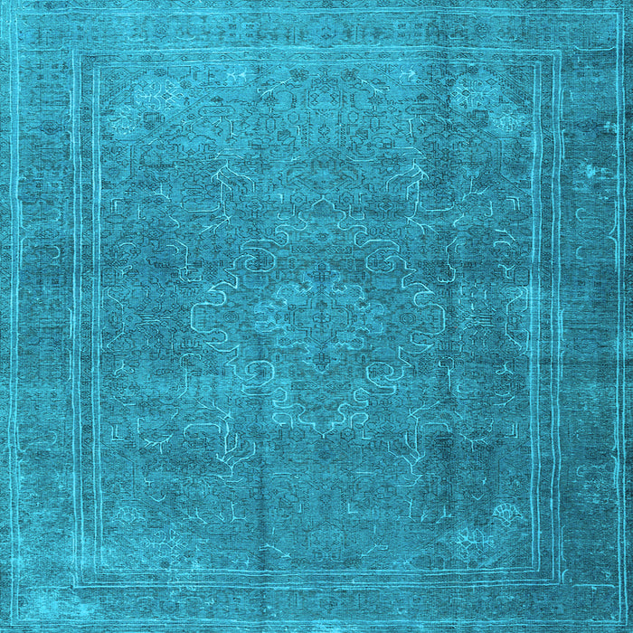 Square Machine Washable Persian Light Blue Traditional Rug, wshtr3774lblu