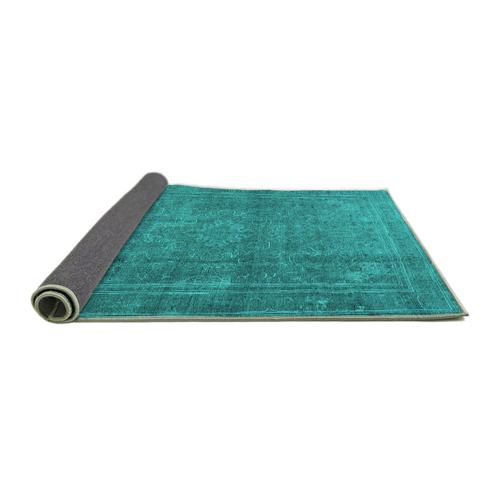 Sideview of Persian Turquoise Traditional Rug, tr3774turq