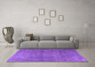 Machine Washable Persian Purple Traditional Area Rugs in a Living Room, wshtr3774pur