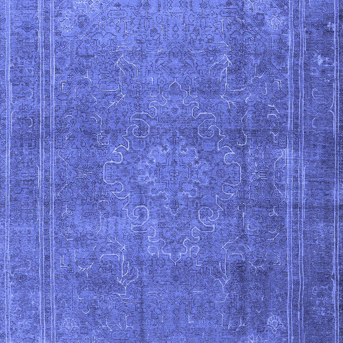 Machine Washable Persian Blue Traditional Rug, wshtr3774blu