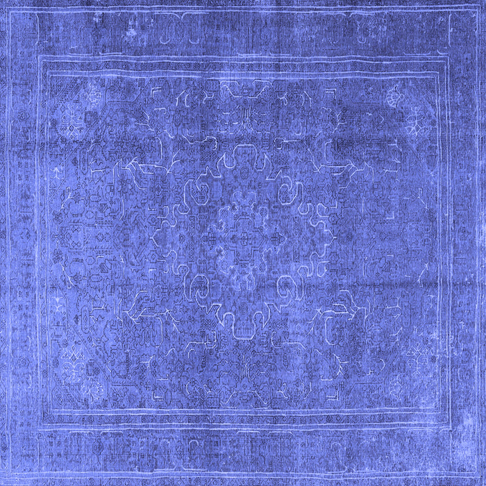 Square Machine Washable Persian Blue Traditional Rug, wshtr3774blu