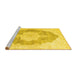 Sideview of Machine Washable Persian Yellow Traditional Rug, wshtr3775yw