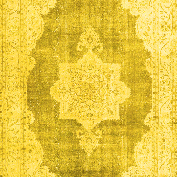 Machine Washable Persian Yellow Traditional Rug, wshtr3775yw