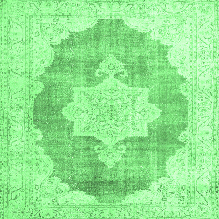 Square Persian Emerald Green Traditional Rug, tr3775emgrn