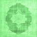 Square Persian Emerald Green Traditional Rug, tr3775emgrn