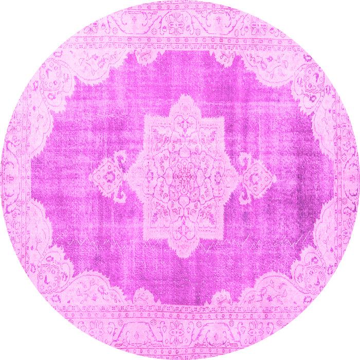 Round Persian Pink Traditional Rug, tr3775pnk