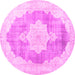 Round Persian Pink Traditional Rug, tr3775pnk