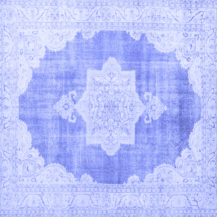 Square Persian Blue Traditional Rug, tr3775blu