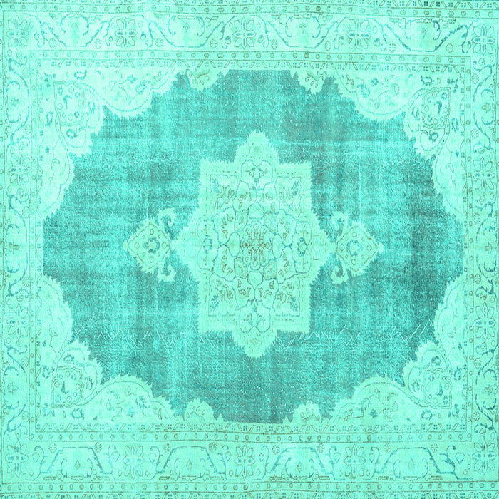 Square Persian Turquoise Traditional Rug, tr3775turq