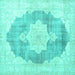 Square Persian Turquoise Traditional Rug, tr3775turq