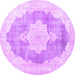 Round Machine Washable Persian Purple Traditional Area Rugs, wshtr3775pur