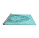 Sideview of Machine Washable Persian Light Blue Traditional Rug, wshtr3775lblu