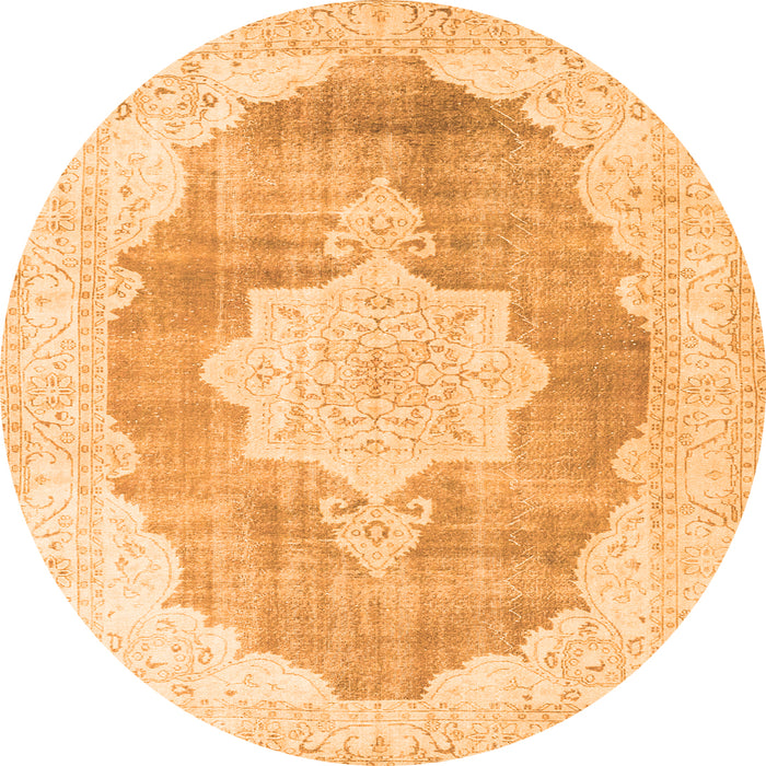 Square Persian Orange Traditional Rug, tr3775org