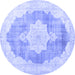 Round Persian Blue Traditional Rug, tr3775blu