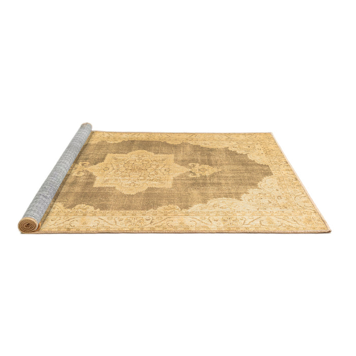 Sideview of Machine Washable Persian Brown Traditional Rug, wshtr3775brn