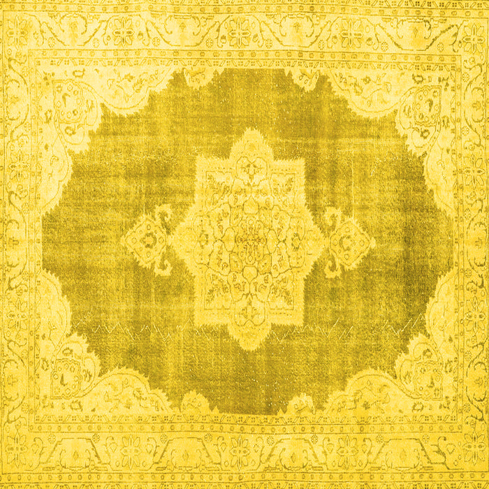 Square Persian Yellow Traditional Rug, tr3775yw