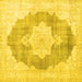 Square Persian Yellow Traditional Rug, tr3775yw