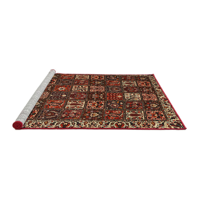 Sideview of Machine Washable Traditional Maroon Red Rug, wshtr3776