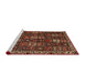 Sideview of Machine Washable Traditional Maroon Red Rug, wshtr3776