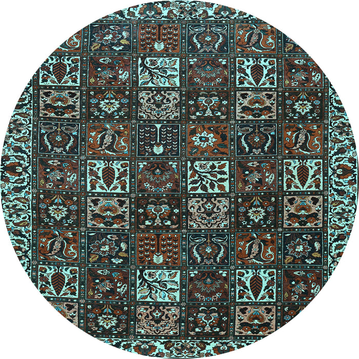 Round Persian Light Blue Traditional Rug, tr3776lblu
