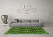 Machine Washable Persian Green Traditional Area Rugs in a Living Room,, wshtr3776grn