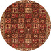 Square Persian Orange Traditional Rug, tr3776org