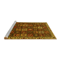 Sideview of Machine Washable Persian Yellow Traditional Rug, wshtr3776yw