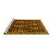 Sideview of Machine Washable Persian Yellow Traditional Rug, wshtr3776yw