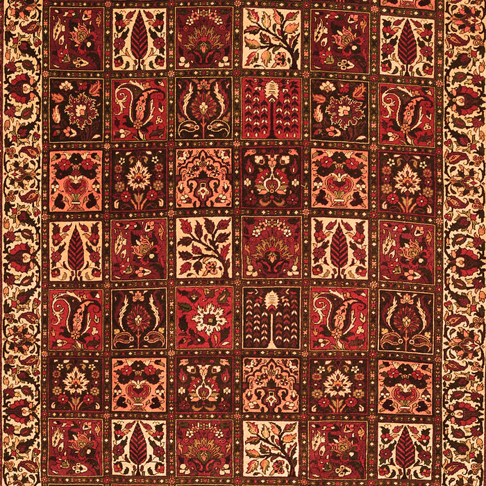 Serging Thickness of Machine Washable Persian Orange Traditional Area Rugs, wshtr3776org