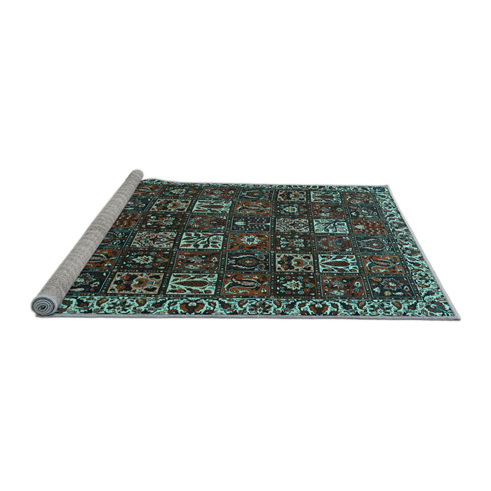Sideview of Machine Washable Persian Light Blue Traditional Rug, wshtr3776lblu