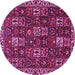 Round Persian Pink Traditional Rug, tr3776pnk