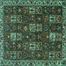 Square Persian Turquoise Traditional Rug, tr3776turq