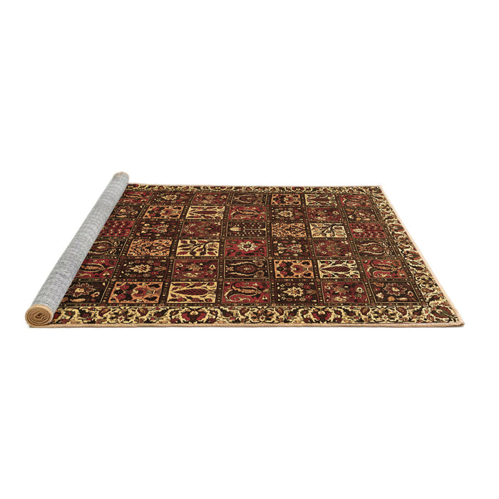Sideview of Machine Washable Persian Brown Traditional Rug, wshtr3776brn