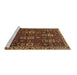 Sideview of Machine Washable Persian Brown Traditional Rug, wshtr3776brn