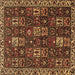Square Persian Brown Traditional Rug, tr3776brn