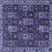 Square Machine Washable Persian Blue Traditional Rug, wshtr3776blu