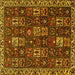 Square Machine Washable Persian Yellow Traditional Rug, wshtr3776yw