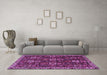 Machine Washable Persian Purple Traditional Area Rugs in a Living Room, wshtr3776pur