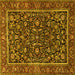 Square Persian Yellow Traditional Rug, tr3777yw