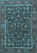 Machine Washable Persian Light Blue Traditional Rug, wshtr3777lblu