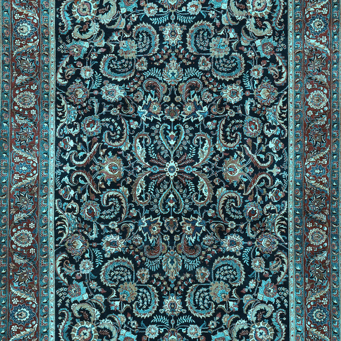 Machine Washable Persian Light Blue Traditional Rug, wshtr3777lblu
