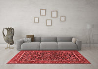 Machine Washable Persian Red Traditional Rug, wshtr3777red