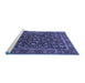 Sideview of Machine Washable Persian Blue Traditional Rug, wshtr3777blu