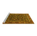 Sideview of Machine Washable Persian Yellow Traditional Rug, wshtr3777yw