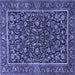 Square Persian Blue Traditional Rug, tr3777blu