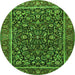 Machine Washable Persian Green Traditional Area Rugs, wshtr3777grn