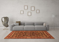 Machine Washable Persian Orange Traditional Rug, wshtr3777org